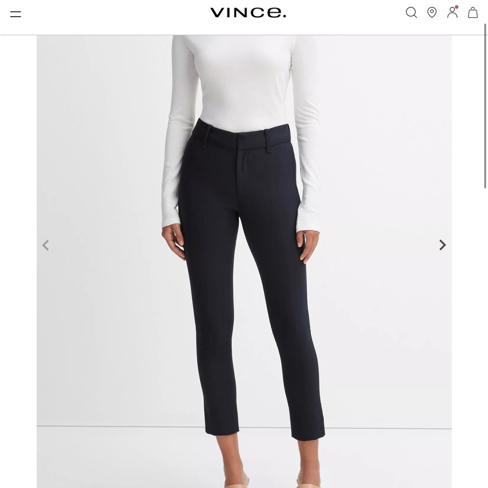 Vince high rise cigarette pant in navy